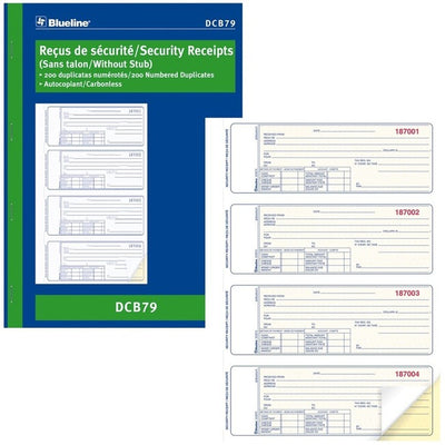 Blueline Security Receipts Book (BLIDCB79)