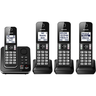 Panasonic KX-TGD394 DECT 6.0 1.93 GHz Cordless Phone - Black (PANKXTGD394B)