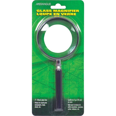 Merangue Classic Glass Magnifier With 3" Lens (MGELG-G75BL)