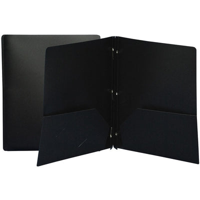 3 FAST.-2 POCK. BLACK POLY REPORT COVER (GCIPFDT2-BK)