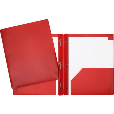 3 FAST.-2 POCK. RED POLY REPORT COVER (GCIPFDT2-RD)