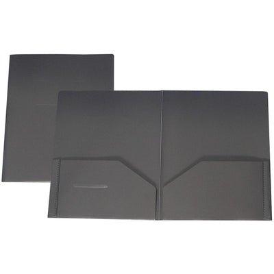 2 POCK. BLACK POLY REPORT COVER (GCIPFPL2-BK)