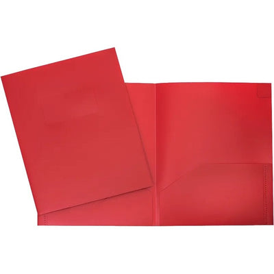 2 POCK. RED POLY REPORT COVER (GCIPFPL2-RD)