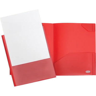 2 POCK. RED VIEW POLY REPORT COVER (GCIPFPL2ST-RD)