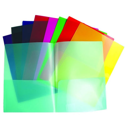 2 POCK. BLUE TRANSL. POLY REPORT COVER (WNNTSE-310LBE)