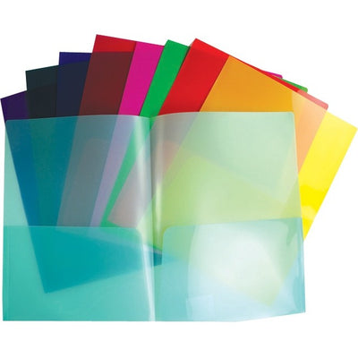 2 POCK. RED TRANSL. POLY REPORT COVER (WNNTSE-310LRD)