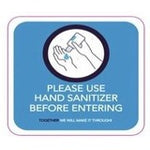 WALL SIGN,ENG,SANITIZE,12X12" (NVX558882)