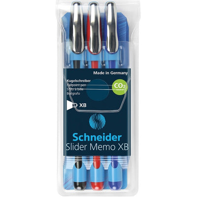 Schneider Slider Memo Ball Point Pens Extra Broad Assorted Colours 3/pkg (PSYRS150293)