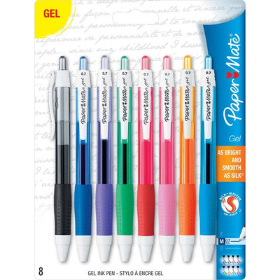 PAPERMATE RT GEL 0.7mm,8,ASTD (PAP2006947)
