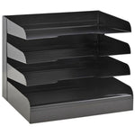 DESK TRAY MTL 4-TIER LGL,BLACK (FCCFC-254-0)