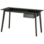 COMP.DESK GLASS TOP+DRAWER,BLK (HTWCT045126BL)