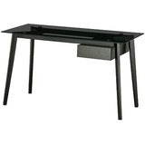 COMP.DESK GLASS TOP+DRAWER,BLK (HTWCT045126BL)