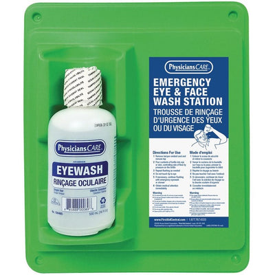 First Aid Central Single EyeWash Station with Full Bottle - 500mL Station (PHY560003)