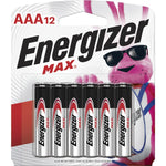 Energizer MAX Alkaline AAA Batteries, 12 Pack (EVEE92BP12)