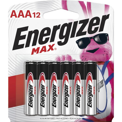 Energizer MAX Alkaline AAA Batteries, 12 Pack (EVEE92BP12)