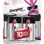 Energizer Max Alkaline D Batteries (EVEE95BP4)