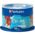 Verbatim CD-R 700MB 52X Silver Inkjet Printable - 50pk Spindle (VER95005)