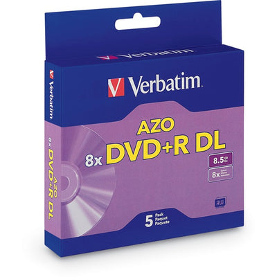 Verbatim 95311 DVD Recordable Media - DVD+R DL - 8x - 8.50 GB - 5 - Purple (VER95311)