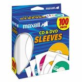 CD/DVD SLEEVES(CD402)WHT*100pk (MAX190133)