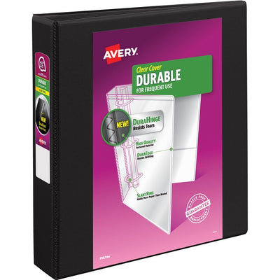 Avery&reg; Durable View Binder 1-1/2" , Slant D Rings, Black (AVE17021)