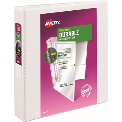 Avery&reg; Durable View Binder1-1/2" , Slant D Rings, White (AVE17022)