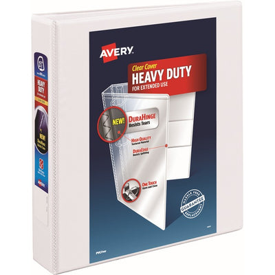 Avery&reg; Heavy Duty View Binder 1-1/2" , One Touch&trade; Locking D Rings, White (AVE79-795)