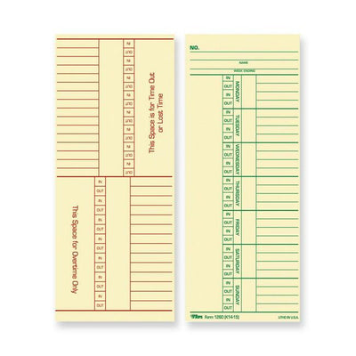 TOPS Named Days/Overtime Time Cards (TOP12603)