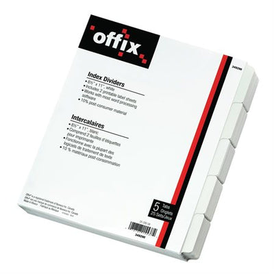 5 TABS OFFIX DIVIDERS (NVXOF-CRD-5B)