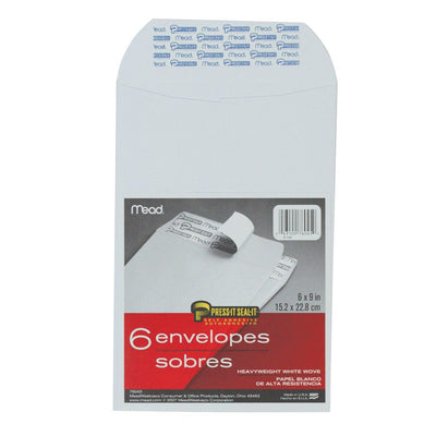 Mead Press-it Seal-it® White Envelope 6 x 9" (6) (791483 (740-76045))
