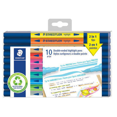 HIGHLIGHT PEN DBL-END AST,10pc (STD3620TB10A6)