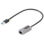 StarTech.com USB to Ethernet Adapter, USB 3.0 to 10/100/1000 Gigabit Ethernet LAN Adapter, 1ft/30cm Attached Cable, USB to RJ45 Adapter (STCUSB31000S2)