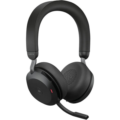 Jabra Evolve2 75 Wireless On-ear Stereo Headset - USB-C - For MS Teams - Black - Binaural - Ear-cup - 3000 cm - Bluetooth - 20 Hz to 20 kHz - MEMS Technology Microphone - Noise Cancelling (JBR832659)