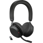 Jabra Evolve2 75 Wireless On-ear Stereo Headset - USB-C - For MS Teams - With Charging Stand - Black - Binaural - Ear-cup - 3000 cm - Bluetooth - 20 Hz to 20 kHz - MEMS Technology Microphone - Noise Cancelling (JBR832660)