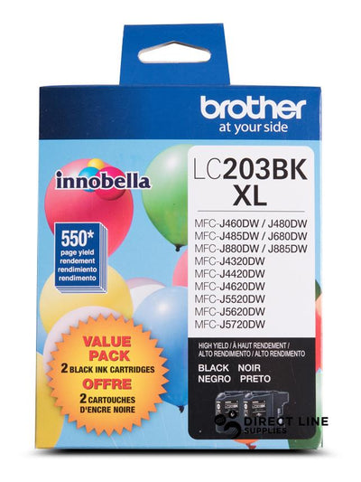 Brother Innobella LC203BKS Original Ink Cartridge - Black, Dual pack (BRTLC2032PKS)