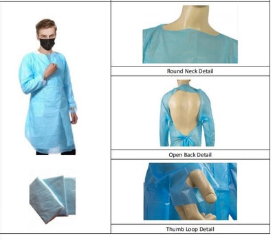 Isolation Gown-Disposable, 150/bx (POL00022)